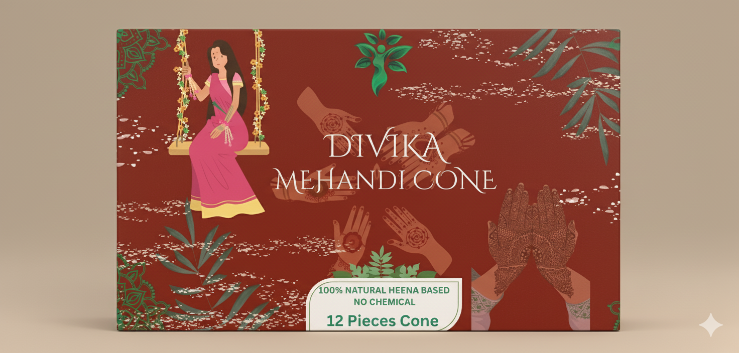 Divika Mehandi Cone - Ready to use henna cone for beautiful designs